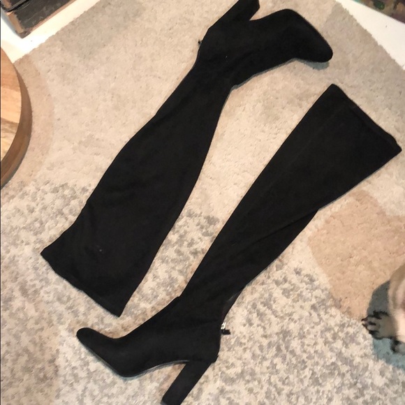 Steve Madden Shoes - Thigh high suede black boots